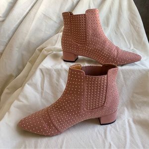 Gold Studded Pink Booties
